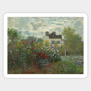 Claude Monet  A Corner of the Garden with Dahlias Sticker